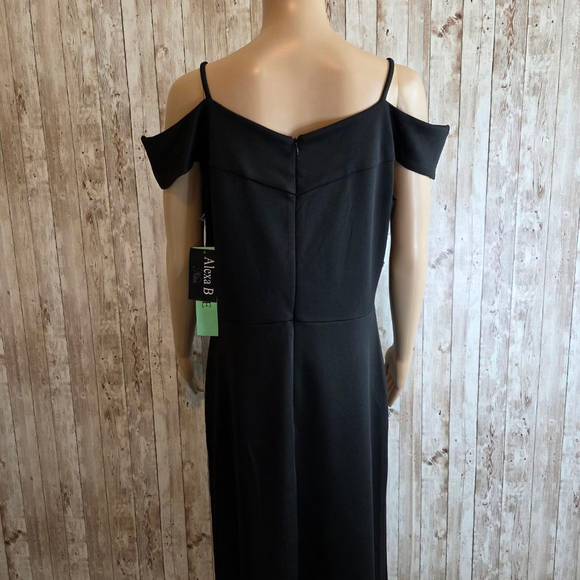 Alexa B Nites Women's Off Shoulder Side Slit Formal Dress Gown - Picture 6 of 11